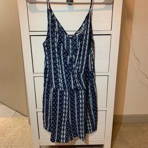 Blue patterned Romper.